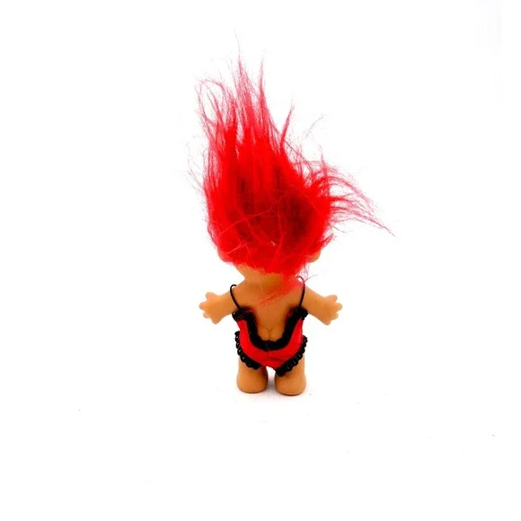 Vintage Troll Doll Red Hair Heart Swimsuit Toy Collectible Sexy Lingerie Gift - Picture 6 of 9